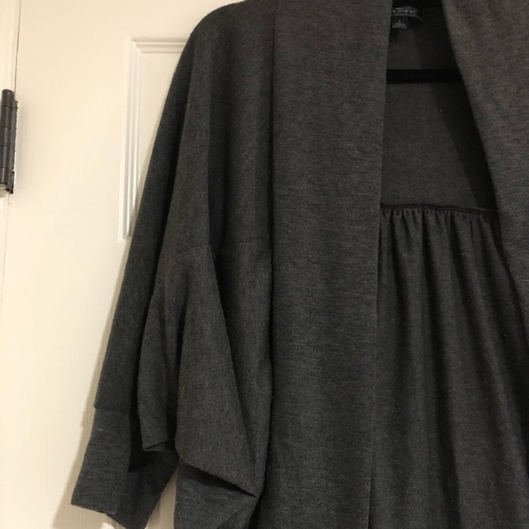 Open Front Swoop Charcoal Cardigan - Picture 2 of 4